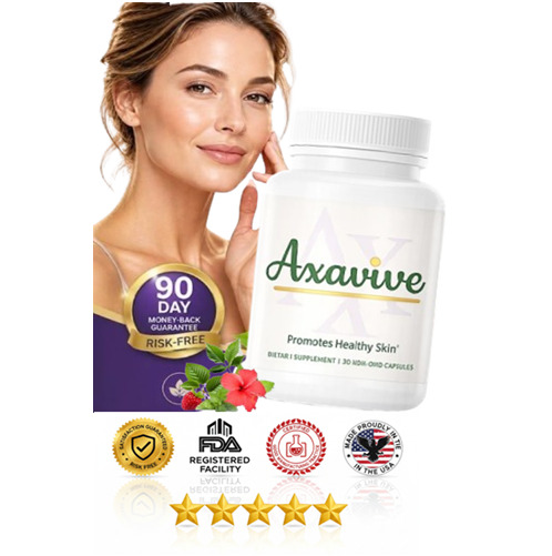 Axavive supplement bottle – natural botanical skin formula